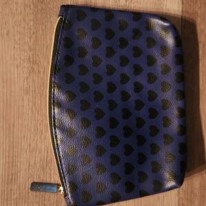 Ipsy Purple and Black Hearts Travel Makeup Bag